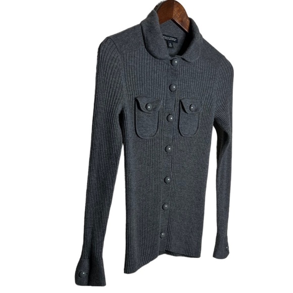 Banana Republic Extra Fine Merino Wool Ribbed Cardigan Sweater - Picture 4 of 7